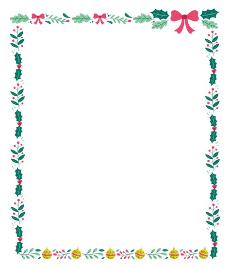 8 Best Free Printable Christmas Borders Holly - printablee.com