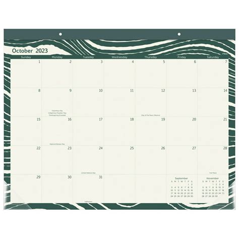 Mead Artisan 2024 15 Month Monthly Desk Pad Calendar Wave Standard 21