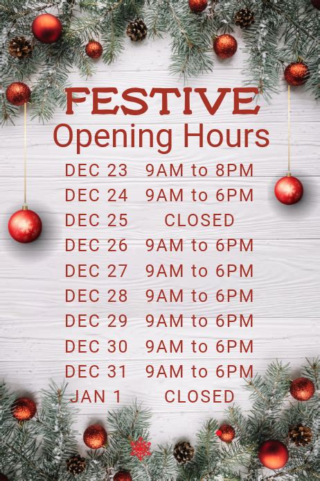 Maybe you would like to learn more about one of these? Copy of Christmas Opening Hours Poster Template | PosterMyWall