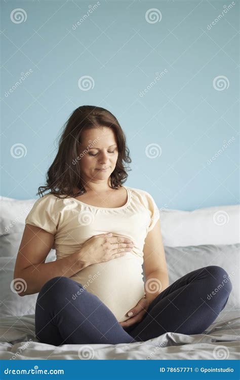 Pregnant Woman Relaxing At Home Stock Image Image Of Indoors Anticipation 78657771