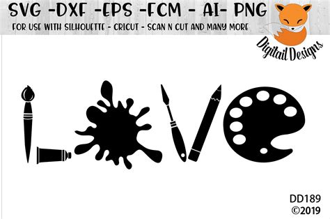 Artist Love Svg Png Dxf Eps Fcm Ai Cut File For Etsy