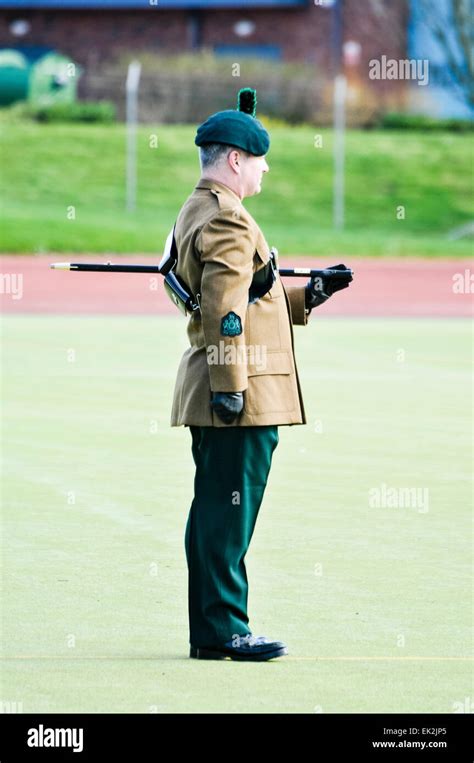 Sergeant Major From The Royal Irish Regiment At An Army Parade Stock