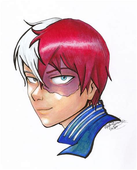 Mha Shoto Todoroki Head Shot Marker Artwork Etsy