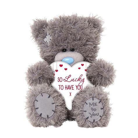 tatty teddy made with love me to you bear with plush heart so lucky to have you