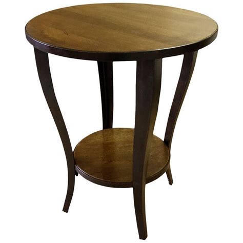 Trill round wood side table. Melange Round Wooden End Table With Cabriole Legs, Side ...