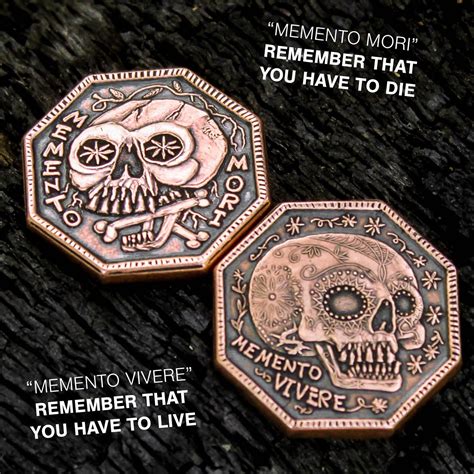 Memento Mori Memento Vivere Copper Coin Reminder Stoic T Etsy Uk