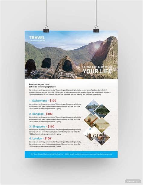 Modern Travel Agency Poster Template In Illustrator Psd Download
