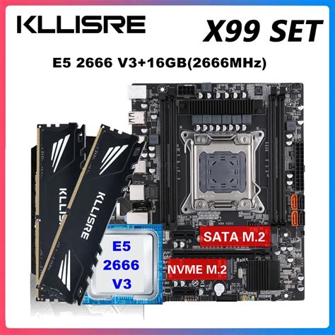 Kllisre X99 Motherboard Combo Kit Set Xeon E5 2666 V3 Lga 2011 3 Cpu 2pcs X 8gb 16gb 2666mhz