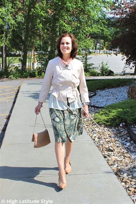 How To Style A Floral Skirt For Work Over 50 Highlatitudestyle
