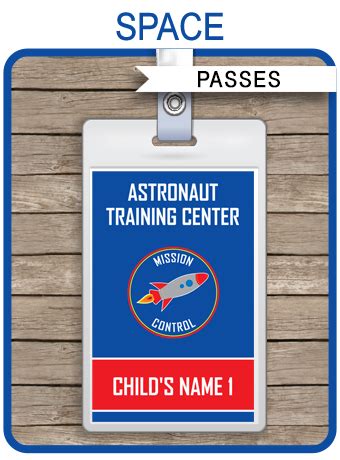space party astronaut training passes party favors