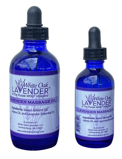 White Oak Lavender Farm Products Lavender Massage Oil 4 Oz