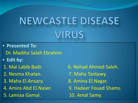 Maybe you would like to learn more about one of these? PPT - NEWCASTLE DISEASE VIRUS PowerPoint Presentation - ID ...
