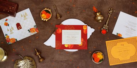 Marigold And Brass Bells Indian Wedding Invitation Indianwedding