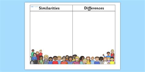 Free Similarities And Differences Table Teacher Made