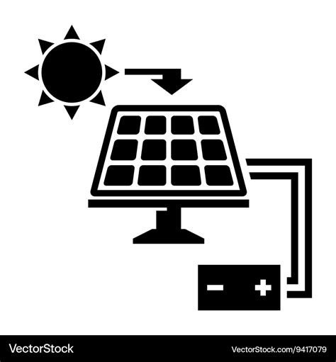 Black Solar Panel Icon Royalty Free Vector Image