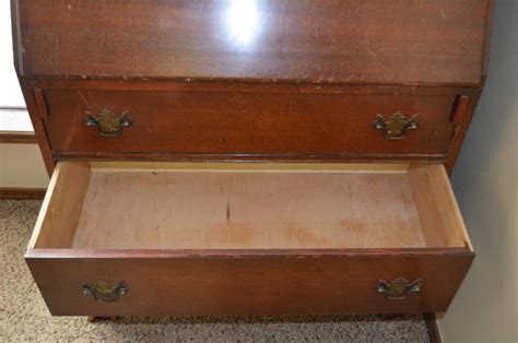 antique walnut secretary desk 3 drawer