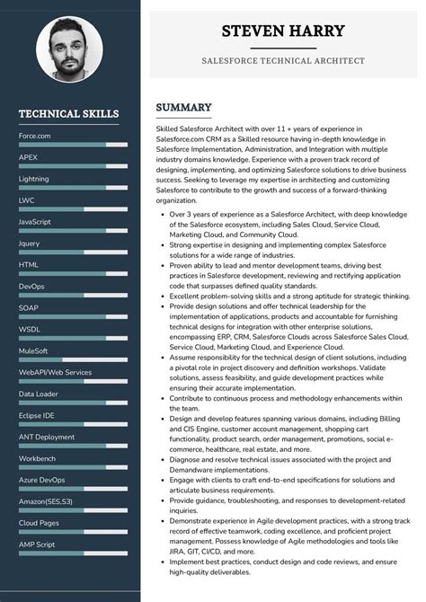 Salesforce Technical Architect Cv Sample In Resumekraft