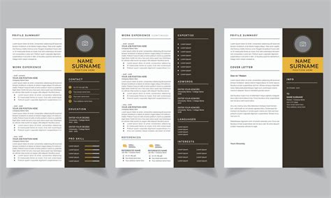 Creative Resume Cv Design Template And Cover Letter Set With Photo