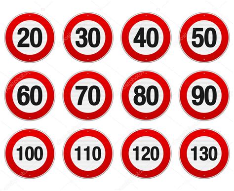 Speed Limit Sign Set — Stock Vector © Zager 15418447