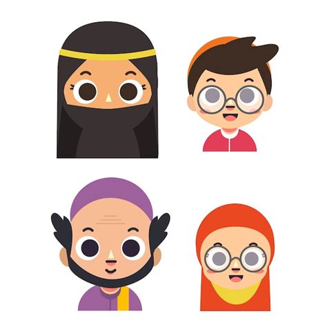 Premium Vector Muslim Avatar Character Vector