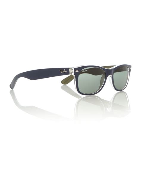Ray Ban Rb2132 New Wayfarer Male Blue Square Sunglasses In