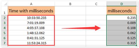 How much is 1 second to millisecond? How to extract milliseconds from time in Excel?