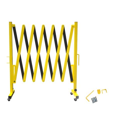 Trafford Industrial Expandable Metal Barricade 11 Feet Yellow And