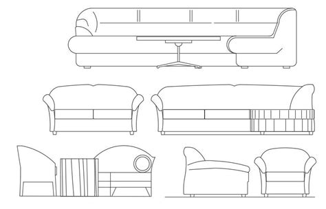 The Cad Drawing Contains Various Types Of Sofa Set Blocks And Chairs