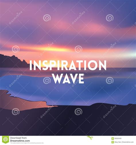 Square Blurred Background Sunset Colors With Motivating Quote Stock