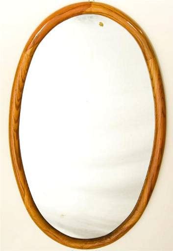 Vintage Oval Oak Mirror