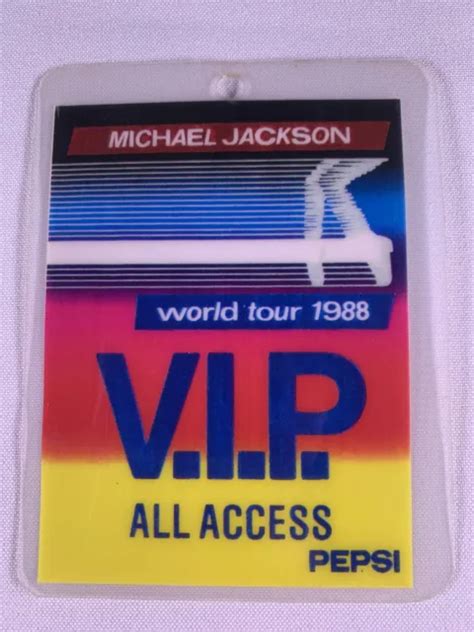 MICHAEL JACKSON PASS Original Laminated VIP Bad World Tour 1988 82 61