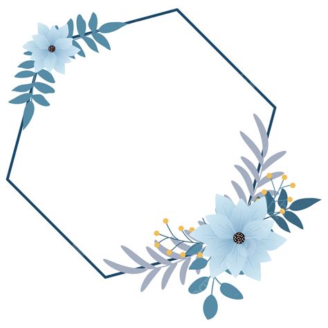 Vector Blue Flower Frame