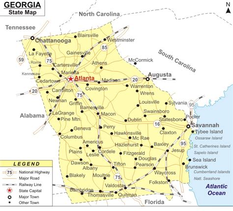 Georgia Map Map Of Georgia With Cities Road River Highways