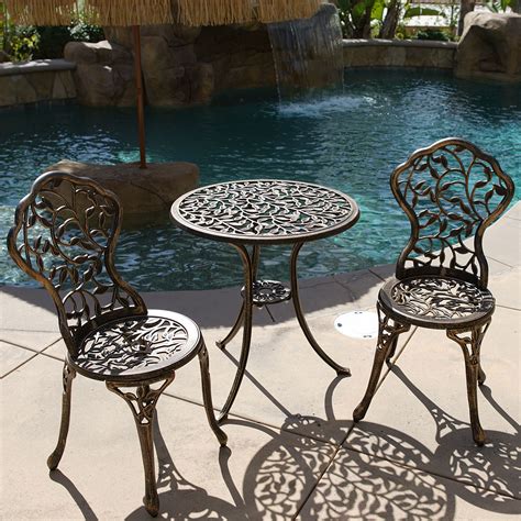 Patio bistro set, outdoor patio furniture sets,3 piece patio set of foldable bistro chairs and table,mint green 4.6 out of 5 stars 199 $109.99 $ 109. 3PC Bistro Set in Antique Outdoor Patio Furniture Leaf Design Cast Aluminum NEW | eBay