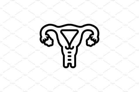 Uterus Ovary Icon Illustrator Graphics ~ Creative Market