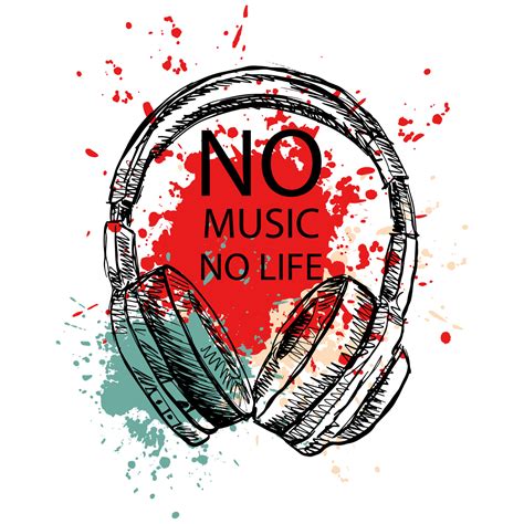 No Music No Life Lettering Poster Music 12355291 Vector Art At Vecteezy