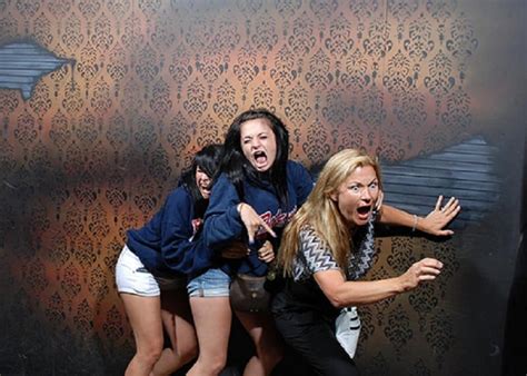 People Scared At Haunted House