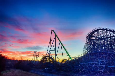 Curves Of A Roller Coaster At Sunset Or Sunrise Photograph By Alex