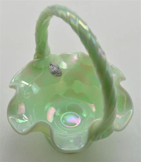 Fenton Glass Baskets Green Innocency Zaynmalik