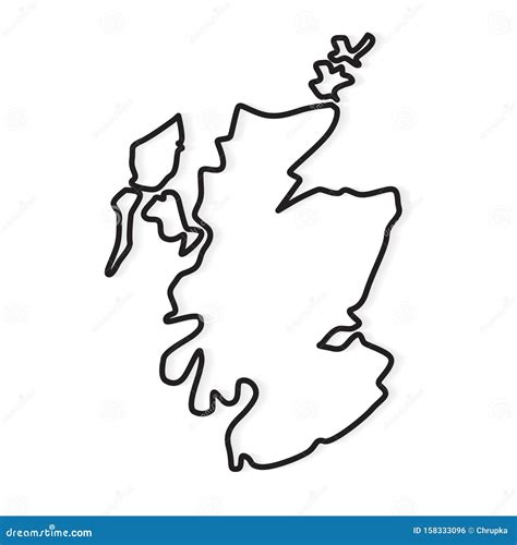 Abstract Black Outline Of Scotland Map Stock Vector Illustration Of