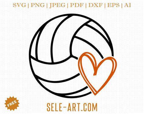 Free Volleyball With Heart Svg Free Svg With Seleart