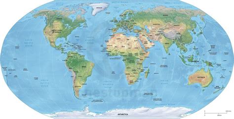Large World Map In Robinson Projection World Political Map World Map Images