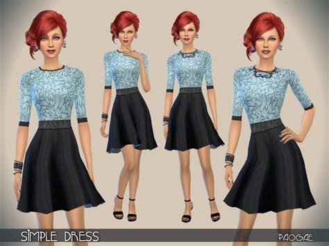 The Sims Resource Simple Dress By Paogae • Sims 4 Downloads
