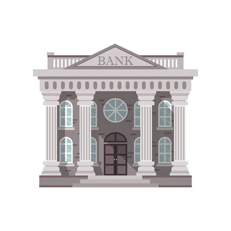 Bank Building On White 1214392 Vector Art At Vecteezy