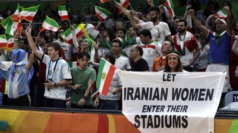Iran Olympic Protest Woman Asked To Take Down Sign Bbc News