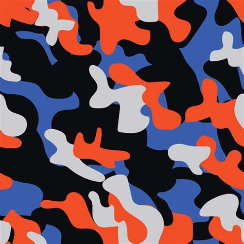 Blue And Orange Abstract Camouflage Vector Pattern Free Download
