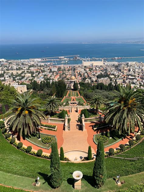 The Baháí Gardens Overlooking Haifa Israel Such A Magnificent View