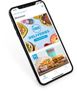 The guy on the scooter delivers the fast food. Food Delivery Mobile Apps : favor delivery