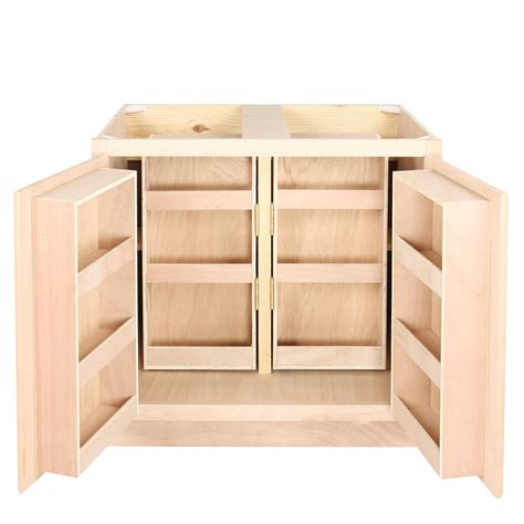 Kitchen Multi Storage Base Cabinet | Unfinished Oak | 36" | Kitchen