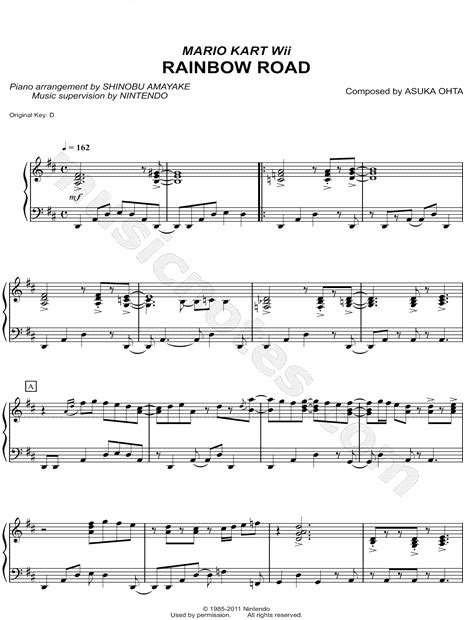 4 notation in other geographical regions. "Rainbow Road" from 'Mario Kart Wii' Sheet Music (Piano Solo) in D Major - Download & Print ...